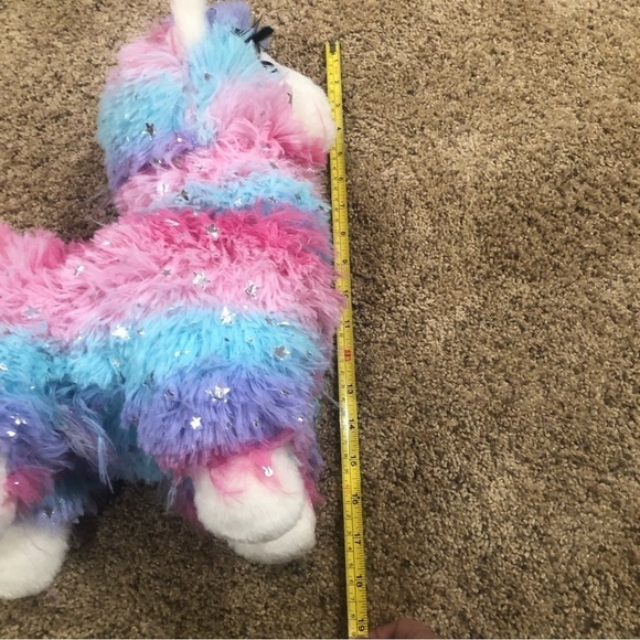 Hug Fun/NWT/ Rainbow Llama plush with silver stars/ - Picture 9 of 10